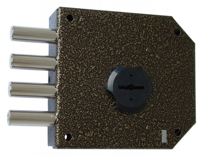 Замок накладной Эльбор 1.05.51.5.1.1 Базальт дверной, металлический, цвет антик бронза, размером 138.5×128х40мм / средства защиты