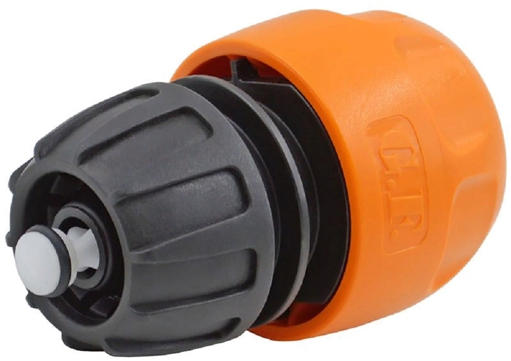 Коннектор для шланга GF / ГФ быстросъемный с аквастопом, из пластика, 1/2 и 5/8дюйм / дом и сад