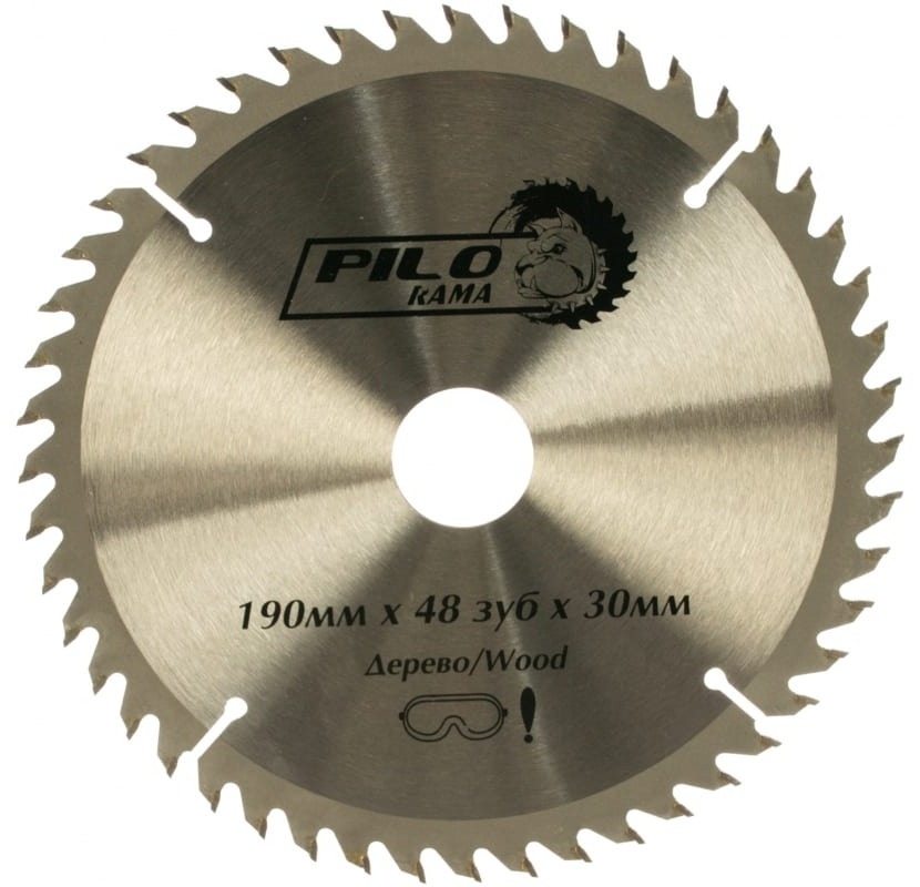 Диск пильный Pilorama / Пилорама по дереву, твердосплавный, зубья 48шт., диаметр 190мм, посадочный 30мм / расходные материалы и оснастка