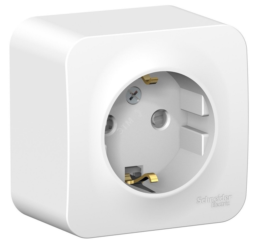 Розетка Schneider Electric / Шнайдер Электрик Blanca BLNRA010111 1-местная, с заземлением, без защитных шторок, из пластика, цвет белый, 65×65×40.2мм, 16А, IP20 / электрика
