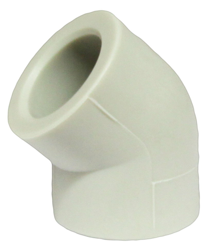 Угол сантехнический FV-Plast / ФВ-Пласт колено 25/45°, полипропилен, серый, диаметр присоединения 25мм / водоснабжение