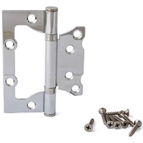 Петля мебельная Vanger / Вангер накладная универсальная, металлическая, цвет хром, 100х75мм / фурнитура