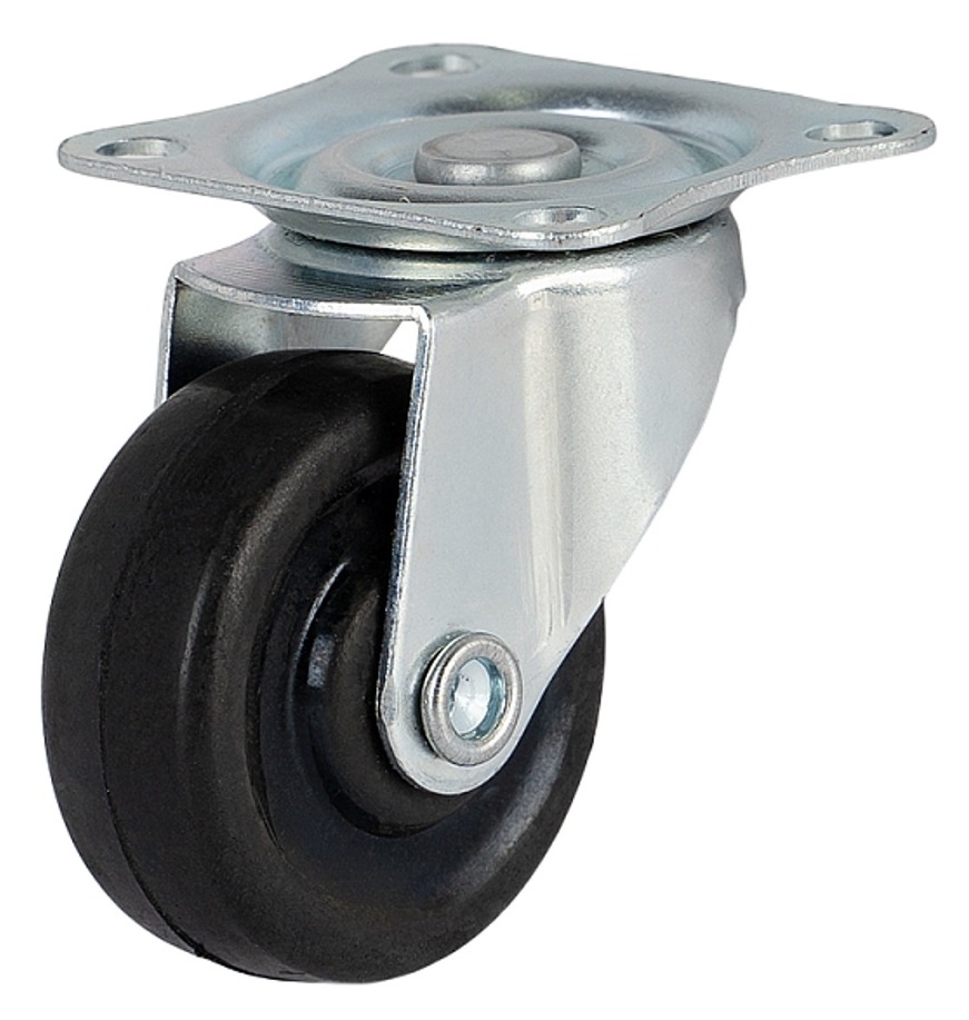 Мебельное колесо Larvij / Ларвидж LICP-40RBL поворотное, на платформе, пластиковое, черное, диаметр 40мм / фурнитура