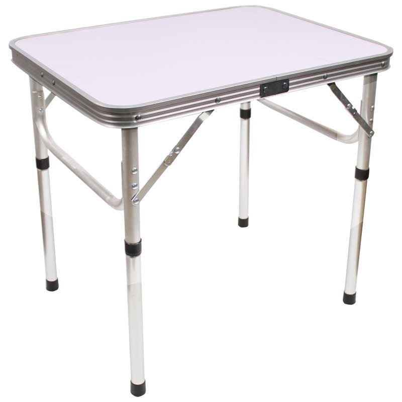 Стол складной туристический Ecos / Экос TD-03 прямоугольный, из алюминия и мдф, белый, 60х45х56см / туризм и кемпинг