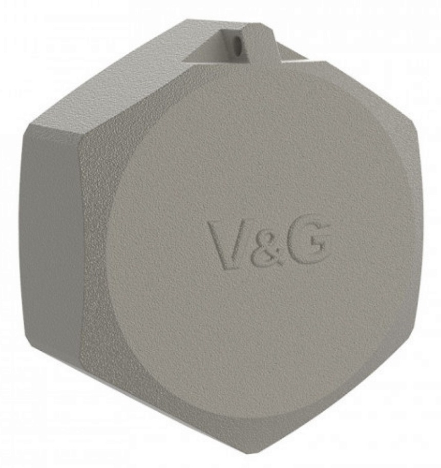 Заглушка для труб V&G / В&Г резьбовая из никелированной латуни, серая, внутренняя резьба 3/4", 1шт. / крепеж и фурнитура