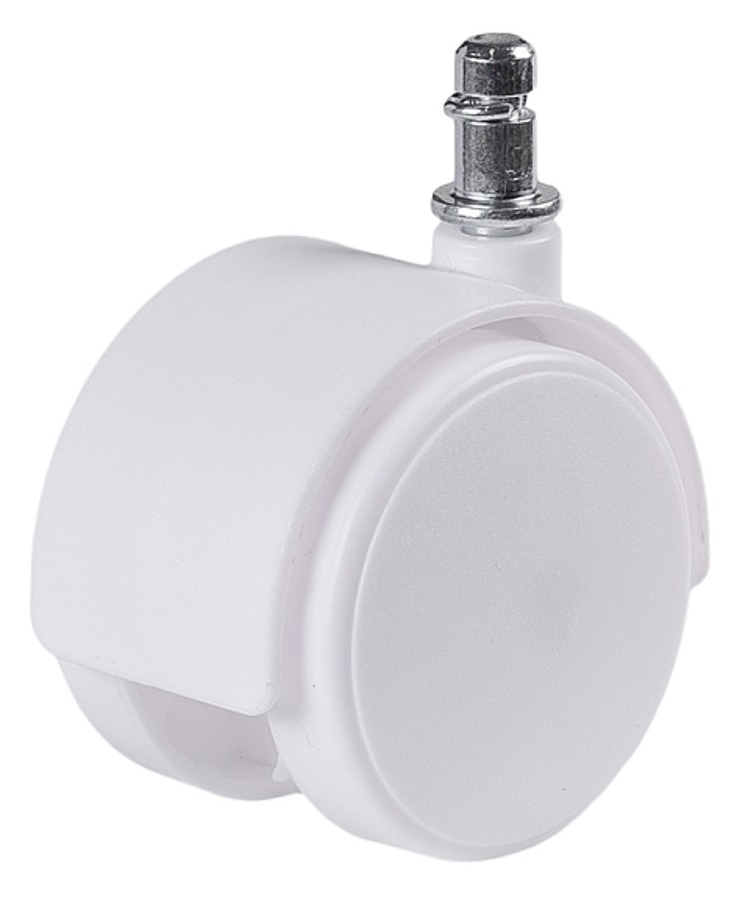 Мебельное колесо Larvij / Ларвидж LWS8-50WH двойное, поворотное, пластиковое, белое, диаметр 50мм / фурнитура