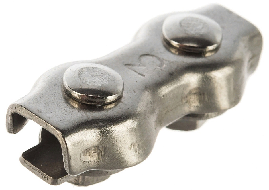 Зажим для троса Стройбат Duplex двойной из оцинкованной стали, 3мм / крепеж