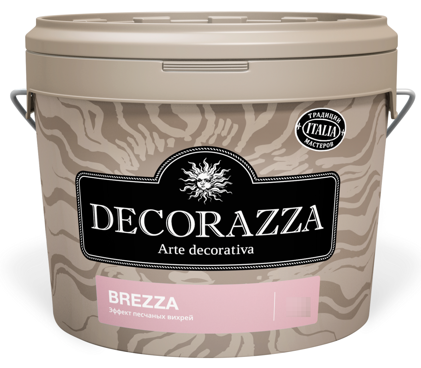 Декоративное покрытие Decorazza / Декорацца Brezza BR 001 с эффектом песчаных вихрей, для внутренних работ, шелковисто-матовое, на водной основе, 1л / лакокрасочные материалы