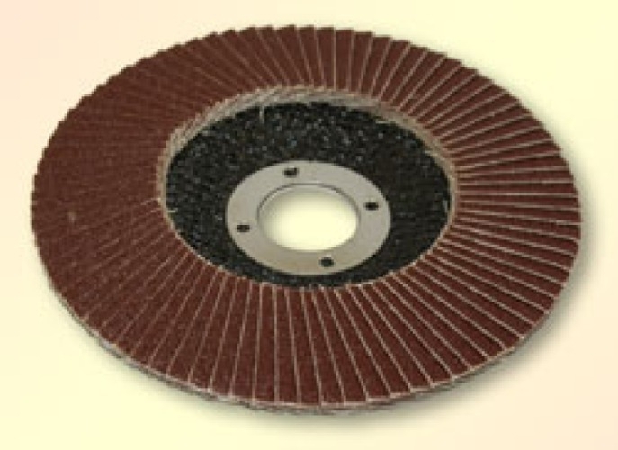 Круг лепестковый торцевой LUGA ABRASIV / Луга Абразив шлифовальный, оксид алюминия на тканевой основе, Р100, посадочный диаметр 22мм, 125мм / оснастка