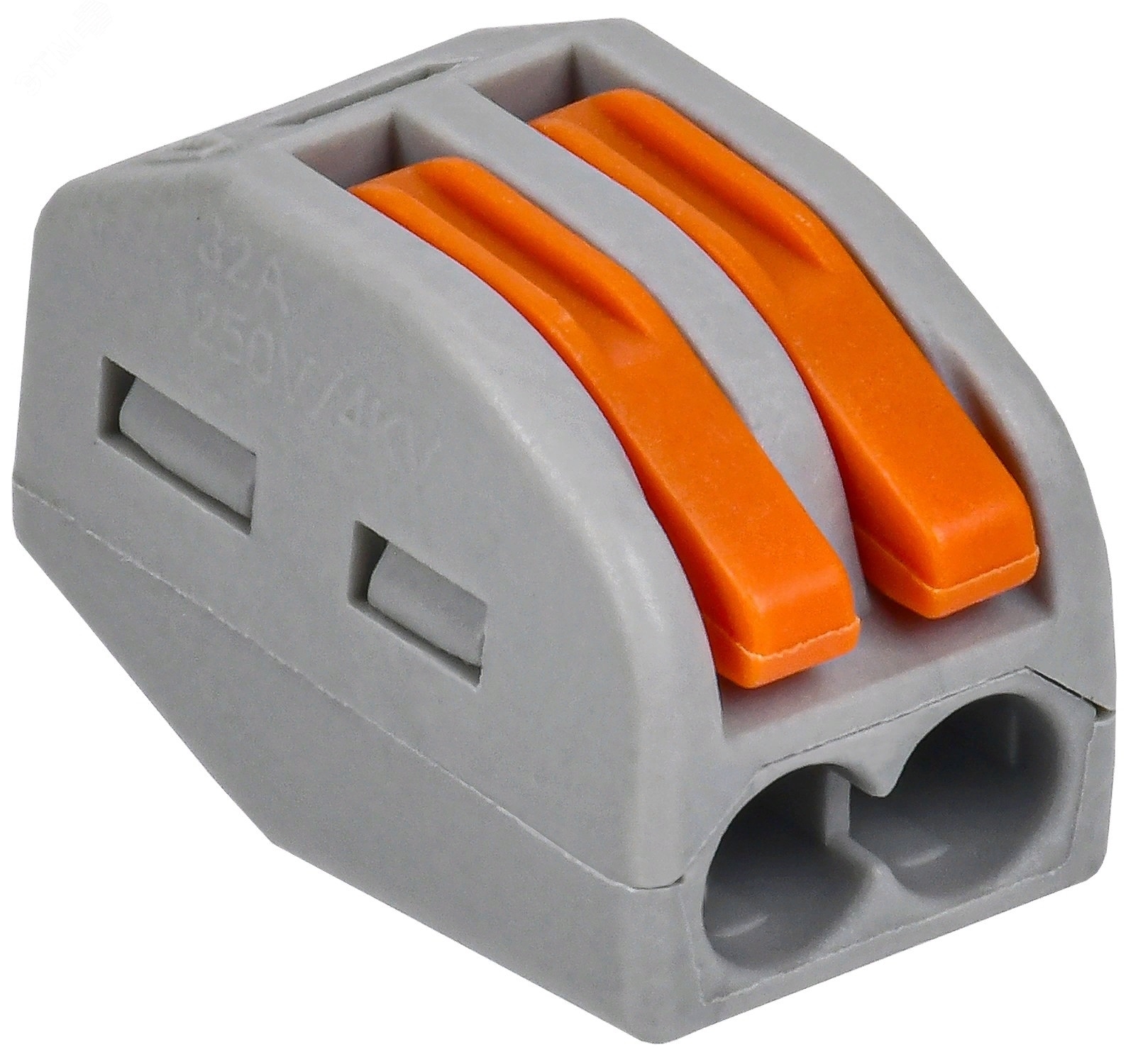 Клемма IEK / ИЕК СМК 222-412 монтажная многоразовая 2-х проводная, с рычагами, из латуни и пластика, 32А, сечение провода 0.1-4мм², 4шт. в упаковке / электрика