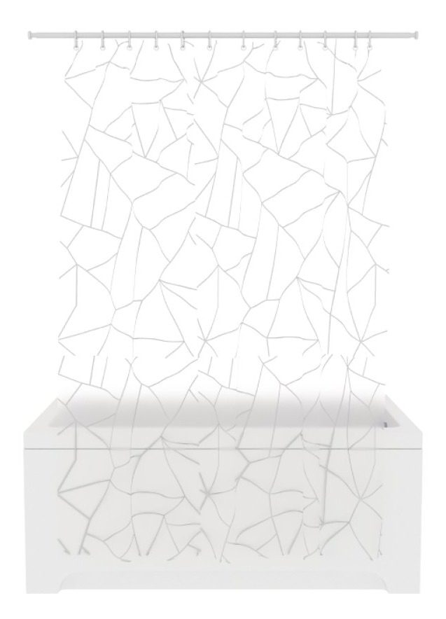 Штора для ванной Fora / Фора SILVER GLASS, PEVA, размером 200х180см / товары для дома