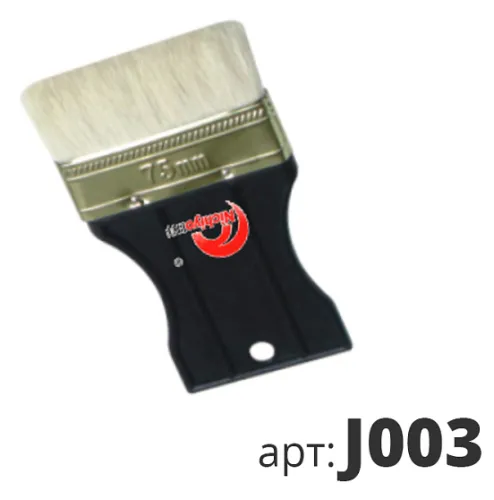 Кисть малярная STM / СТМ декоративная, с искусственной щетиной, плоская, 75мм / малярные и отделочные инструменты