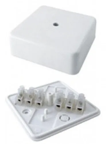 Распаячная коробка TDM / ТДМ для монтажа электропроводки, из пластика, цвет белый, 75х75х20мм, IP40 / электрика