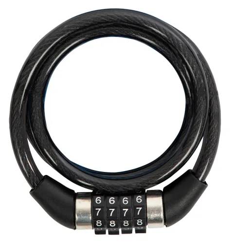 Замок тросовый кодовый PARK, стальной, черный, 8мм, 800мм