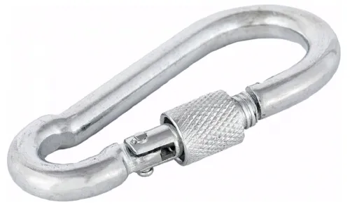 Карабин MIXTON / Микстон винтовой с фиксатором, из оцинкованной стали, диаметр 5мм / такелаж