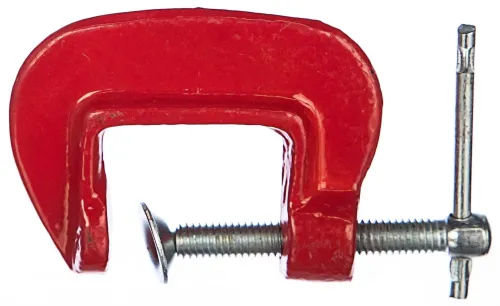 Струбцина InWork / ИнВорк G-образная, стальная, красная, ширина захвата 25мм / инструменты