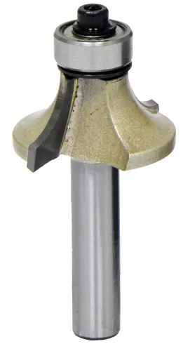 Фреза Elitech / Элитек карнизная, для закругления, с подшипником, 2 лезвия, стальная, твердосплавная, диаметр 28.6мм, хвостовик 8мм / инструменты