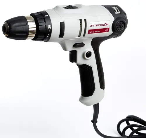 Дрель-шуруповерт сетевая Интерскол ДШ-10/320Э2, 320Вт, 35Нм, 2 скорости