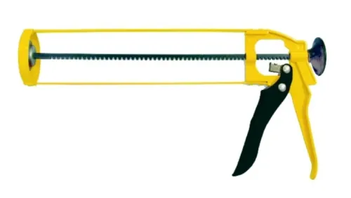 Пистолет для монтажной пены 888 скелетообразный с четырехгранным зубчатым штоком, в корпусе из металла, желтый, 228мм / инструменты