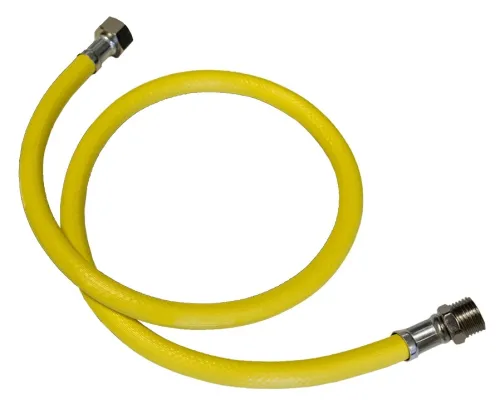 Подводка для газа СТМ с внутренней и наружной резьбой, гайка-шайба, ПВХ, цвет желтый, диаметр 1/2дюйма, 0.8м / газовый шланг