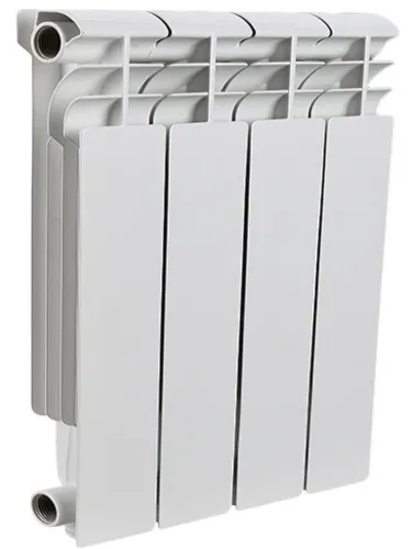Секционный радиатор Rommer / Роммер Profi 350 RAL9016 алюминиевый, белый, 428×320×80мм, 4 секции, 15.79атм, теплоотдача 464Вт / отопление