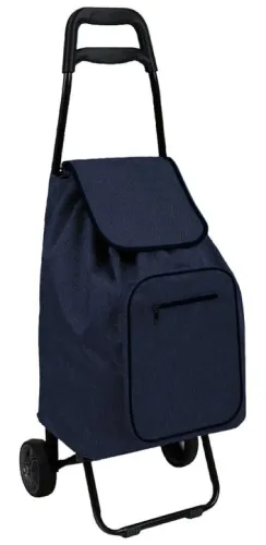 Сумка тележка PARK / Парк MTB-01 Темная ночь на колесах, из полиэстера, металлический каркас, синяя, 30кг / хозяйственные товары