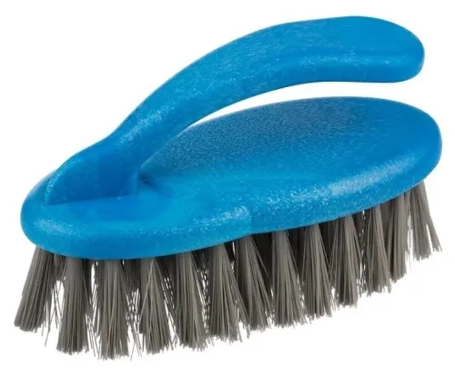 Щетка Рыжий Кот Овальная с ручкой для уборки, из полипропилена, синяя, ширина 140мм, ворс 30мм / хозяйственные товары