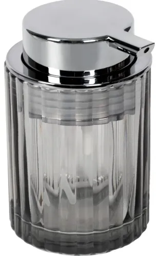 Дозатор для жидкого мыла Fora / Фора SMOKY TOPAZ настольный, стеклянный, черный, объемом 320мл / товары для дома