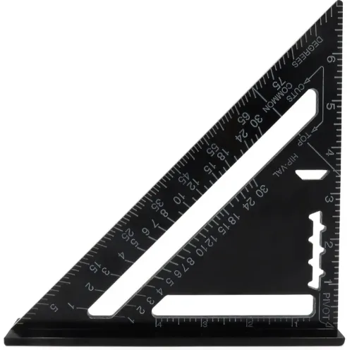 Угольник строительный BIHUI / Бихай Свенсона разметочный, из алюминия, черный, размером 180х180мм / инструменты