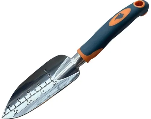 Совок Leonord / Леонорд LE-01 посадочный, малый с мерной шкалой, из алюминия и резины, 320мм / садовый инструмент