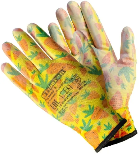 Перчатки защитные Fiberon / Фиберон для садовых работ, из полиэстера, разноцветные, размер 8 / защита рук