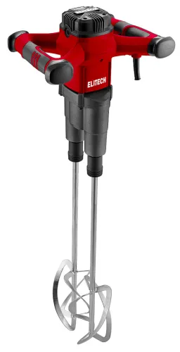 Миксер строительный Elitech / Элитек МС 1600ЭД2 двойной для краски, электрический, металлический, красный, 1600Вт / инструменты