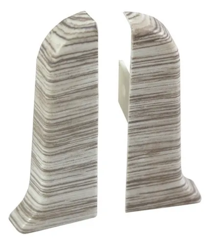 Заглушки для плинтуса MIXTON / Микстон с текстурой левая и правая, ПВХ, цвет липа амурская, 56×10мм, 2шт. / строительство и ремонт