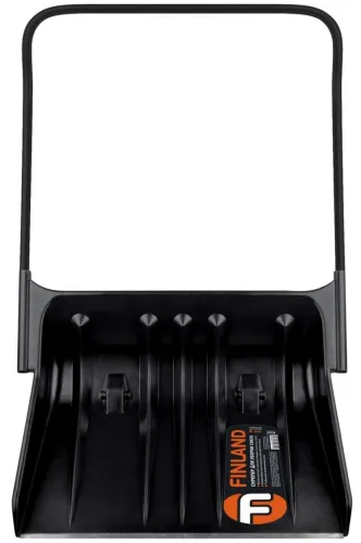 Лопата FINLAND / Финланд движок скрепер для уборки снега, с рукояткой, из пластика и металла, черная, ковш 830х680мм / садовый инструмент