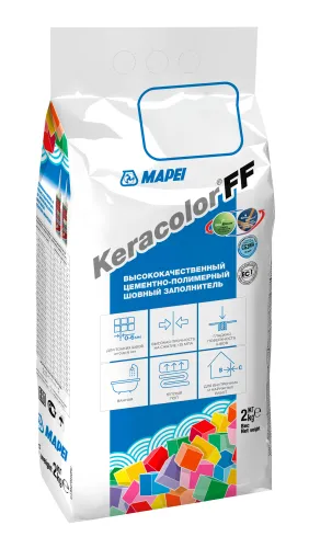 Затирка Mapei / Мапей Keracolor FF для плиточных швов, сухая, водоотталкивающая, цементно-полимерная, цвет №142 коричневый, 2кг / строительные смеси