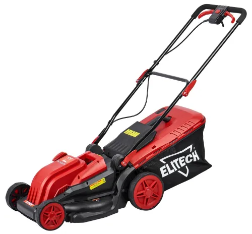 Газонокосилка электрическая Elitech / Элитек ГЭ 1638ТК с комбинированным травосборником на 35л, режущее полотно 38см, срез травы 2.5-7.5см, 3300об/мин, 1600Вт / садовый инструмент