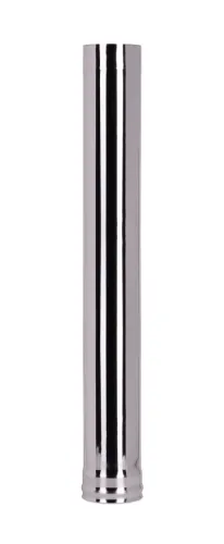 Труба дымоходная Сталь Мастер одностенная, из нержавеющей стали AISI 430 толщиной 1мм, серебристая, диаметр 120мм, длина 1м / строительство и ремонт