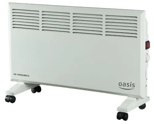 Конвектор электрический Оазис КМ-20 в металлическом корпусе, белый, 730х400х70мм, 2кВт, площадь обогрева 25м², IPX4 / климатическая техника