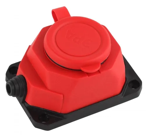 Колодка электрическая ЭРА K-1e-RED-IP44, 16А, 3500Вт, красная