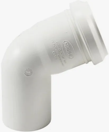 Отвод канализационный Sinikon / Синикон КОМФОРТ раструбный, полипропиленовый, белый, d50мм, 67.5 / сантехника