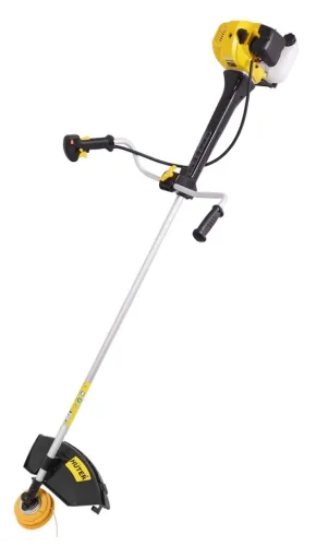 Триммер бензиновый Huter / Хутер GGT- 2500T садовый, с неразборной штангой, желтый, 52см³, 3.41лс, 2500Вт, 9500об/мин, 165x55x34см / бензокоса