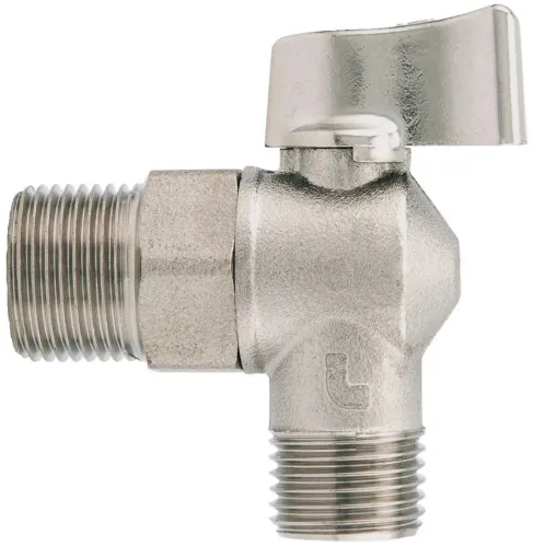 Кран шаровый для воды Itap / Итап угловой, флажок, латунь, серый, резьба наружная 1/2дюйма / запорная арматура
