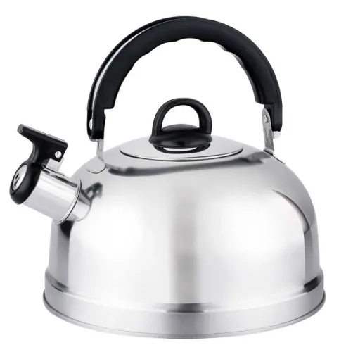 Чайник для плиты Mallony / Маллони Casual со свистком, из нержавеющей стали с зеркальной полировкой, объемом 2.7л / посуда для дома
