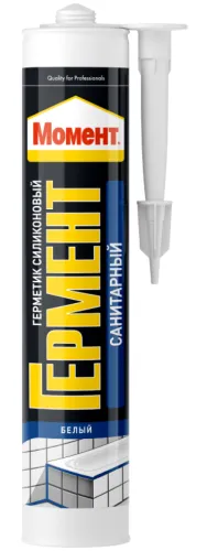 Герметик силиконовый Момент санитарный, белый 280мл, 2033215
