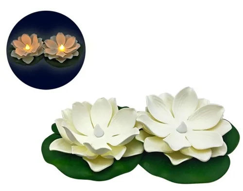 Фигурка садовая Кувшинка с подсветкой, из ЭВА, 10см, 2шт