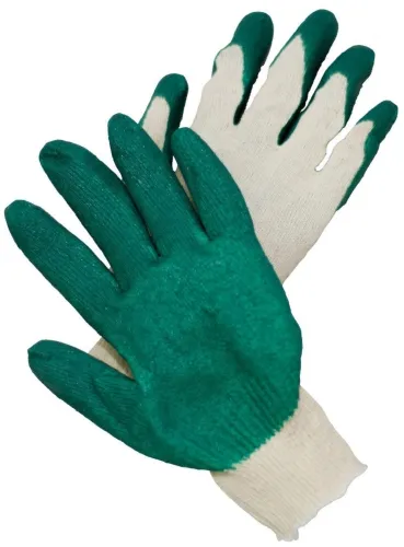 Перчатки защитные 888 рабочие трикотажные с обливной ладонью из х/б и латекса / защита рук