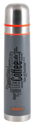 Термос Mallony / Маллони FORTE для пищевых жидкостей, из нержавеющей стали, серый, 0.75л / термопосуда