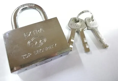 Замок навесной СКОБЯНОЙ цилиндровый, стальной, 70мм, 3 ключа