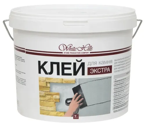 Клей строительный White Hills / Вайт Хиллс Экстра для камня, смесь цементная, серый, 7кг / строительство и ремонт