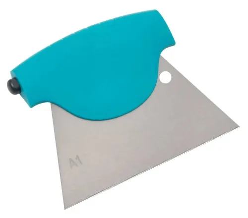 Шпатель зубчатый BIHUI / Бихай A1 для штукатурно-отделочных работ со сменным лезвием, из нержавеющей стали, серый, 200×180мм / инструменты, гребенка